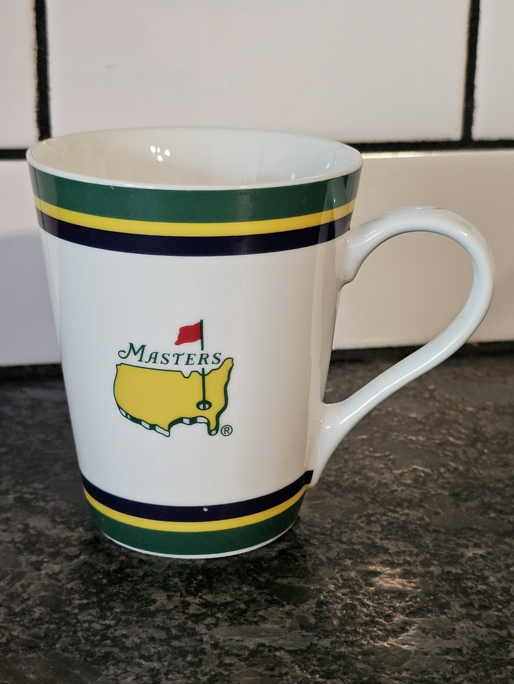 The Masters Augusta National Golf Club Porcelain Coffee‎ Tea Cup Mug Striped Map